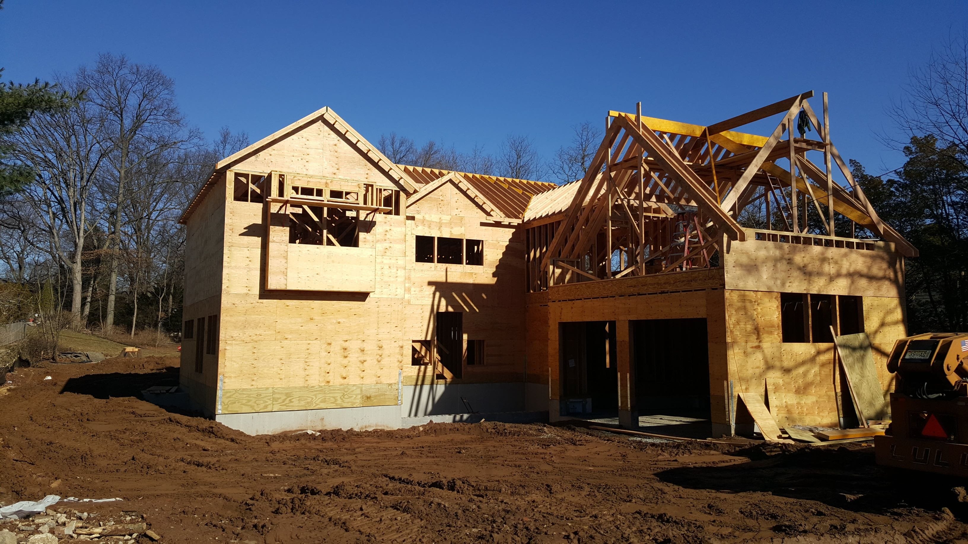 This elaborate home had many custom elements that were taking form during the framing phase