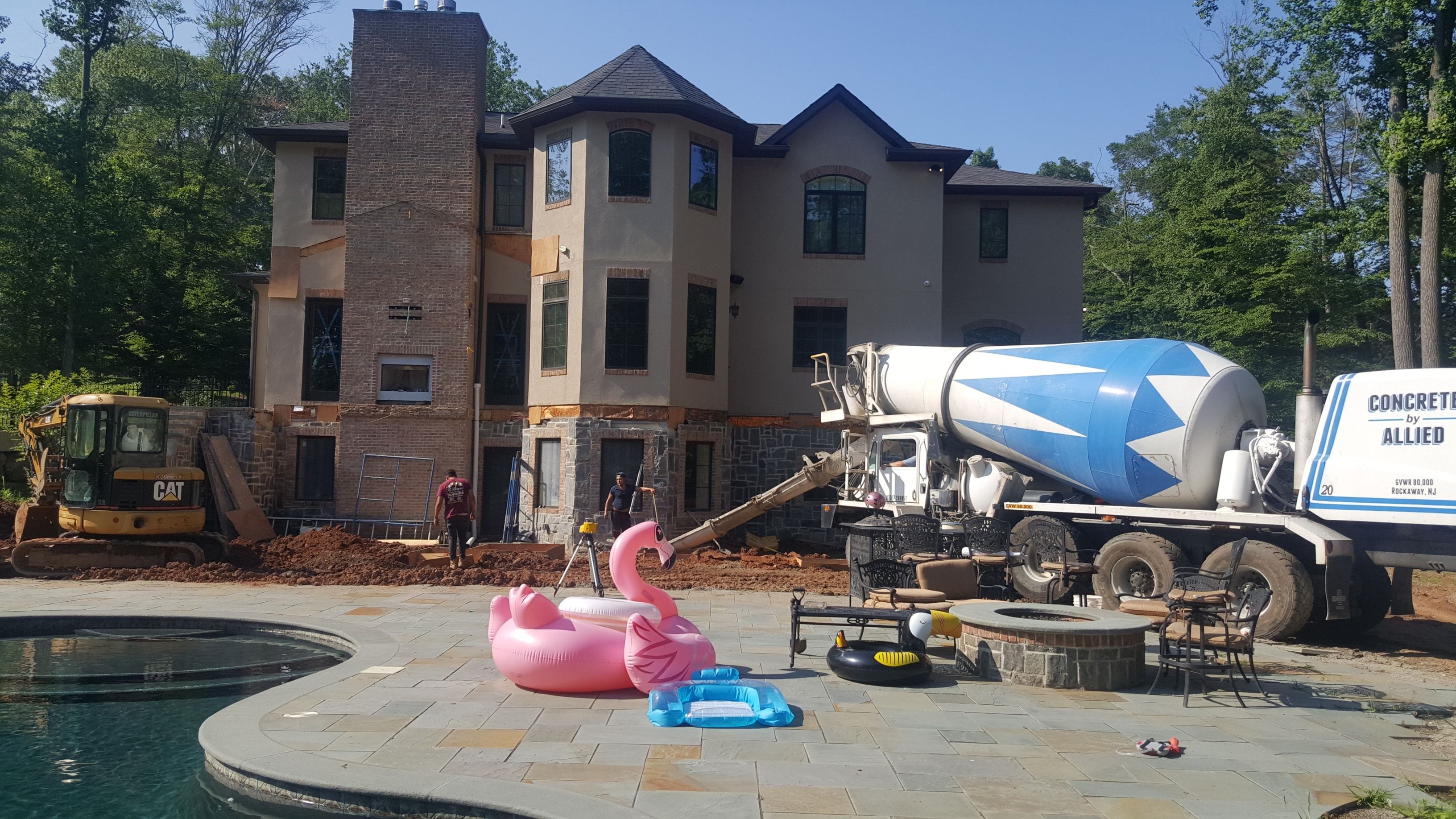 Pouring new large footings in place of the inadequate existing ones