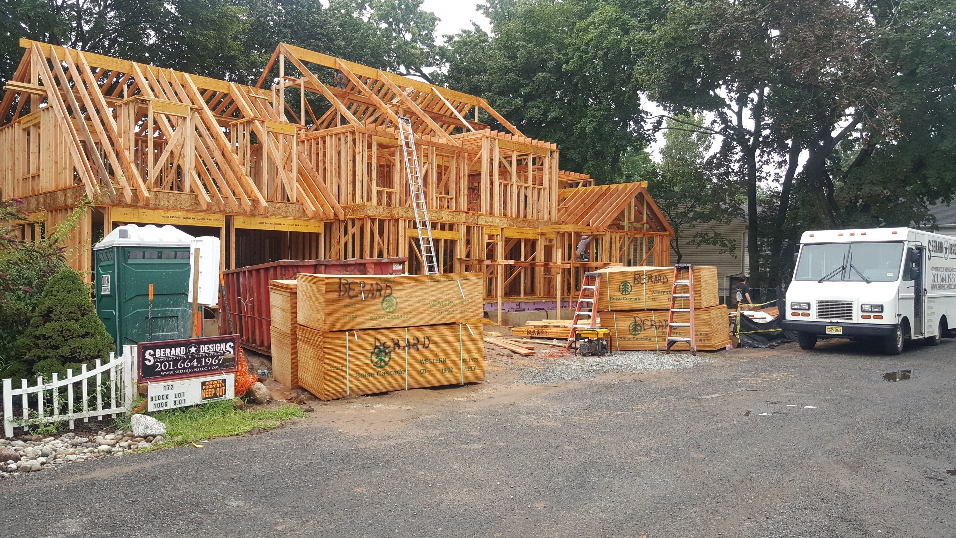 Framing progresses up to the rafters